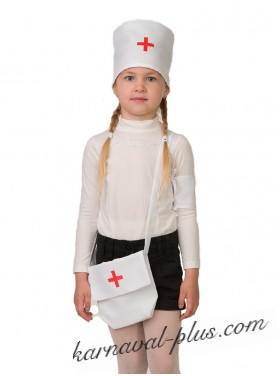Карнавальный набор Медсестры, 3в1 (повязка на руку,колпак,сумка)